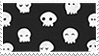 black stamp with skulls