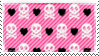 [hot pink stamp with skulls]